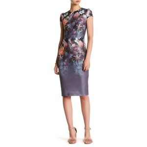 Betsey Johnson chic cap sleeve floral midi dress 4